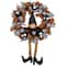 24'' Unlit Orange and Black Witch with Bows Halloween Wreath